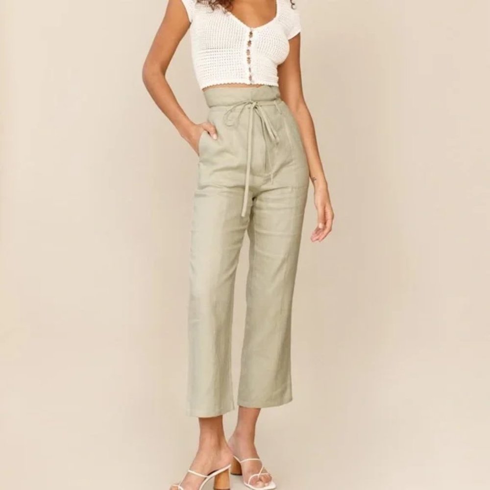 NWT | Reformation Petites Paros Linen Pant (Dried Herbs)